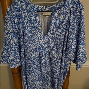 Tuckernuck Blue and White Floral Blouse